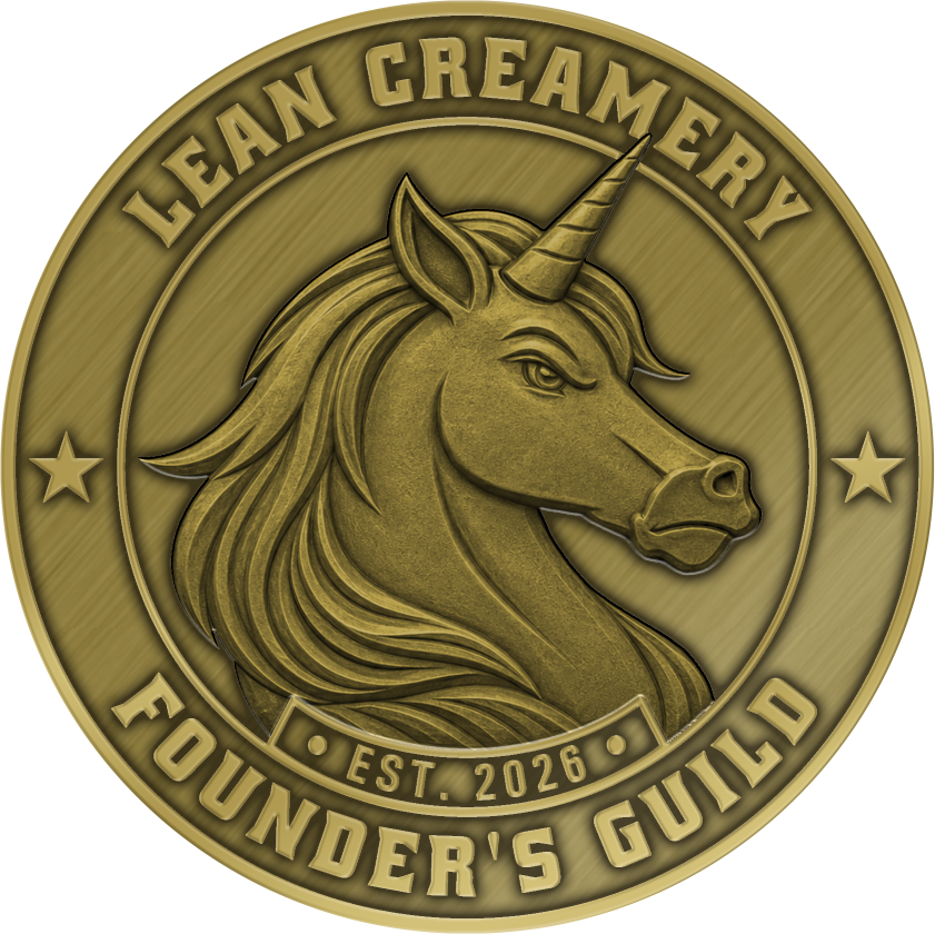 Front of the Lean Creamery Founder’s Guild coin