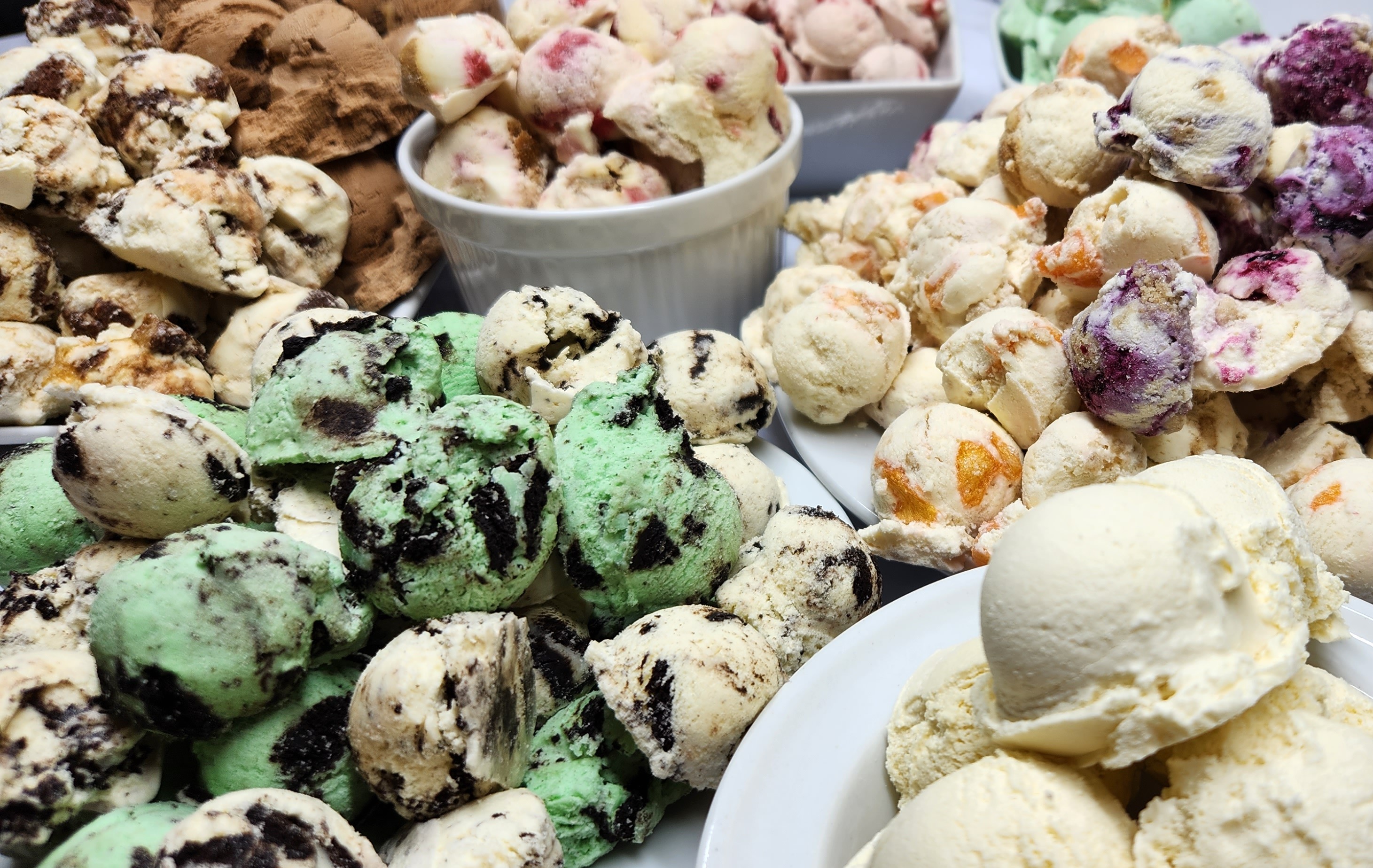 Scoops of homemade ice cream made during the development of Lean Creamery